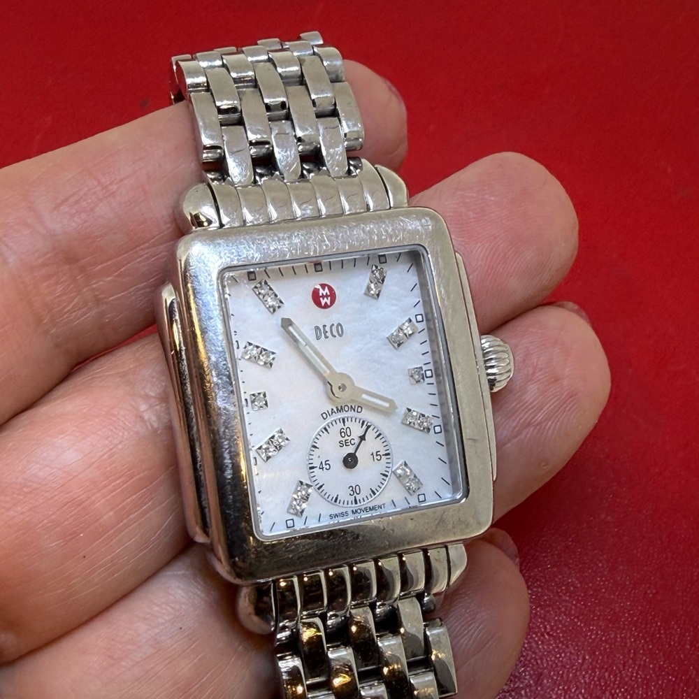 Authentic Michele Deco 16  Diamond Dial 29mm Stainless Steel Watch MW06V00A0046 - Picture 3 of 7